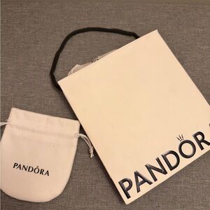 Pandora White Jewelry Bag and Pouch